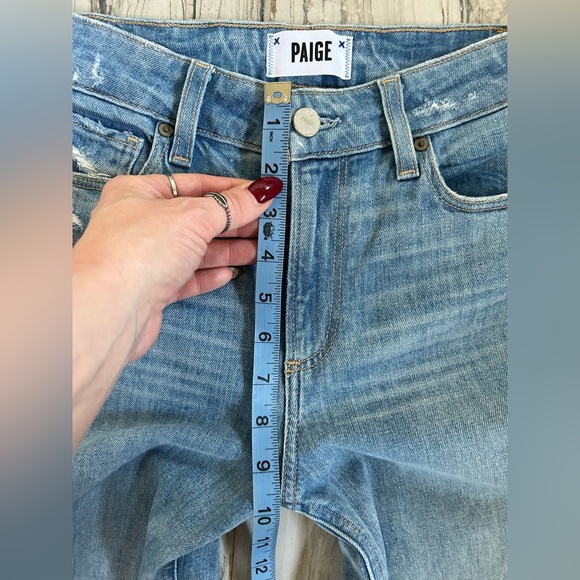 PAIGE Atley Ankle Flare Stretch Jeans Light Blue - Picture 14 of 16